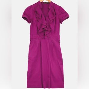 The Limited Ruffled-Front Business Dress | raspberry | 6